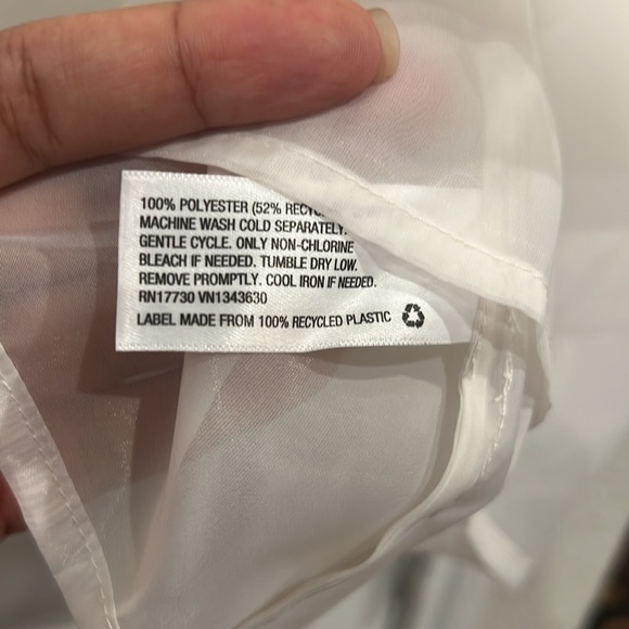 NWT! Future Collective Kahlana Barfield-Brown sheer puff sleeve mock neck blouse - Picture 5 of 6